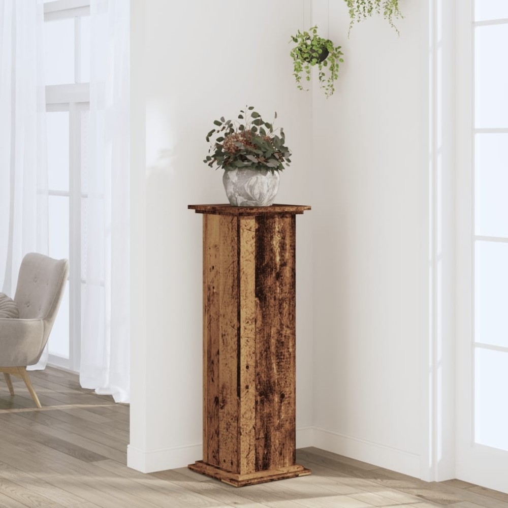 vidaXL Pflanzenständer Altholz-Optik 33x33x100 cm Holzwerkstoff 852985 Bild 1