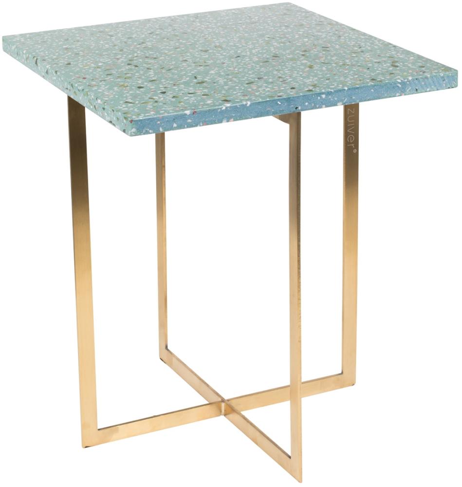 'Luigi' Beistelltisch, grün/gold, Terrazzo Bild 1