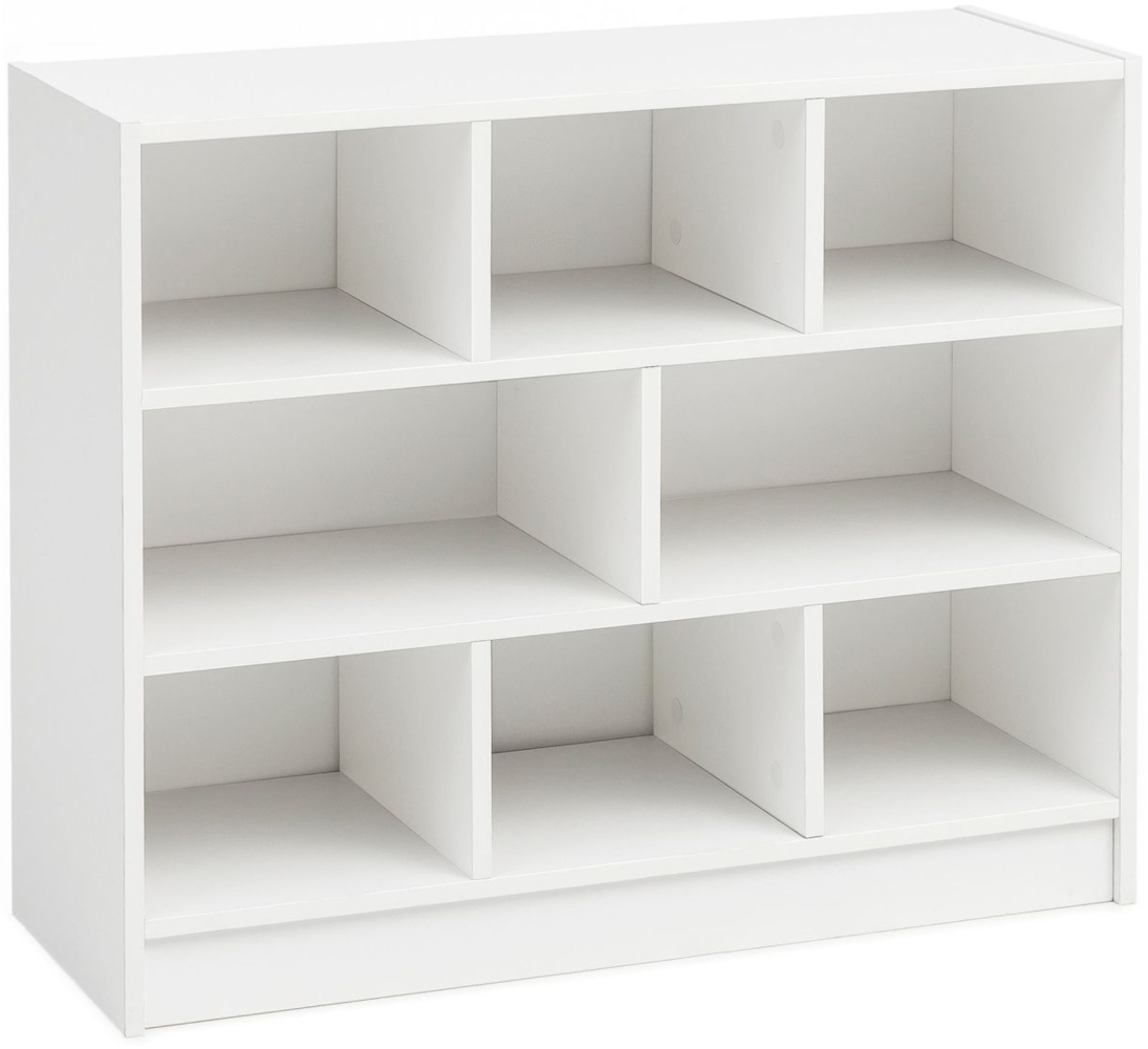 Bücherregal 'WL5.819', weiß, 80 x 68,5 x 29,5 cm, Standregal modern, Flurregal & schmales Schuhregal, Design-Dekoregal aus Holz Bild 1