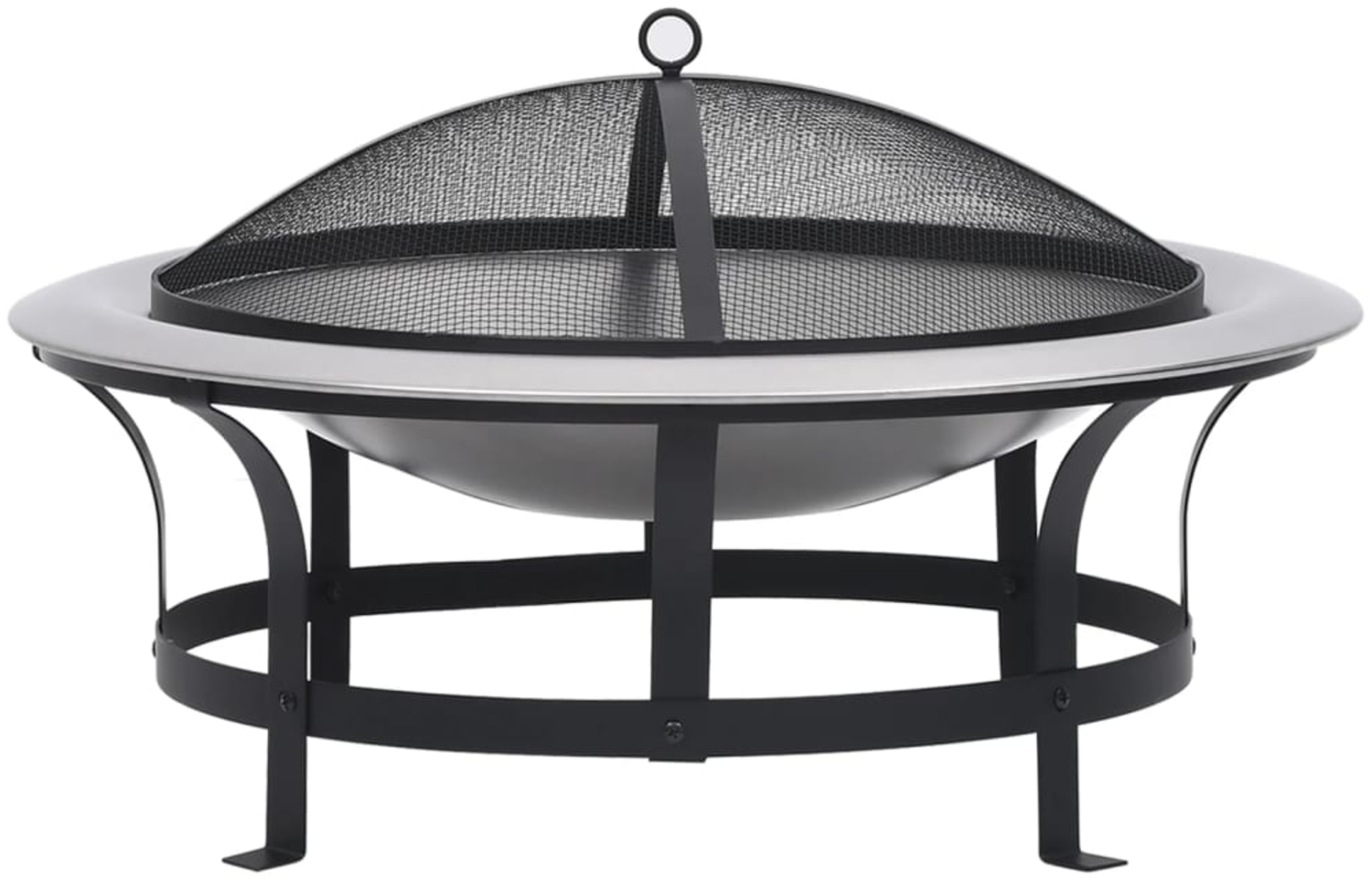 Garten-Feuerschale mit Grill Edelstahl 76 cm Bild 1