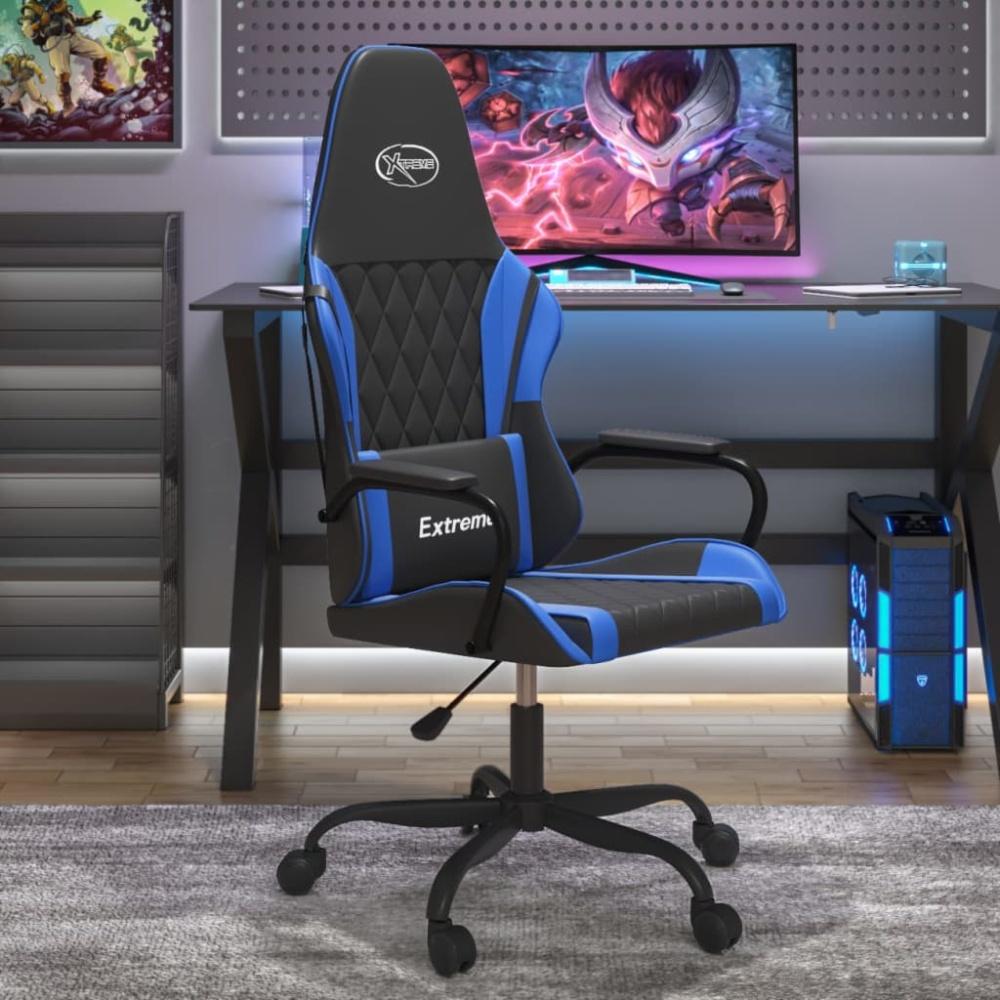 vidaXL Gaming-Stuhl Schwarz und Blau Kunstleder 3143775 Bild 1