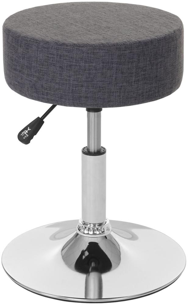 Hocker, höhenverstellbar, Ø 35cm, Textil in grau Bild 1