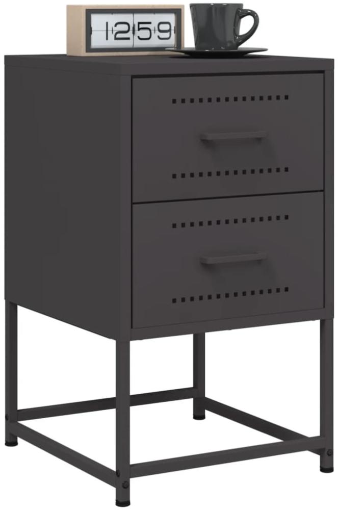 vidaXL Nachttische 2 Stk. Schwarz 36x39x60,5 cm Stahl 846459 Bild 1