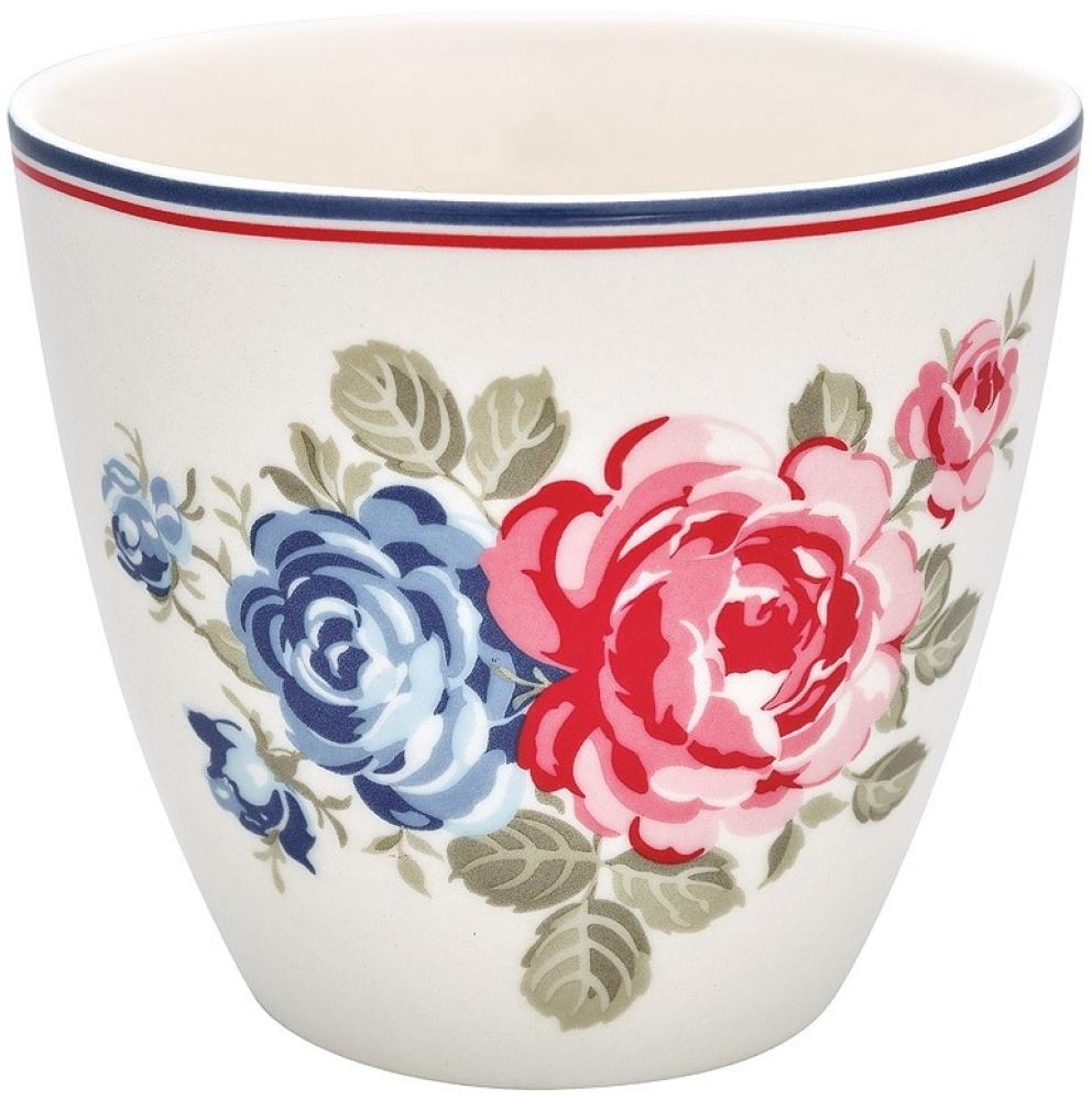 Greengate Latte Cup Hailey White Tasse Steingut Weiß Blumen Bild 1