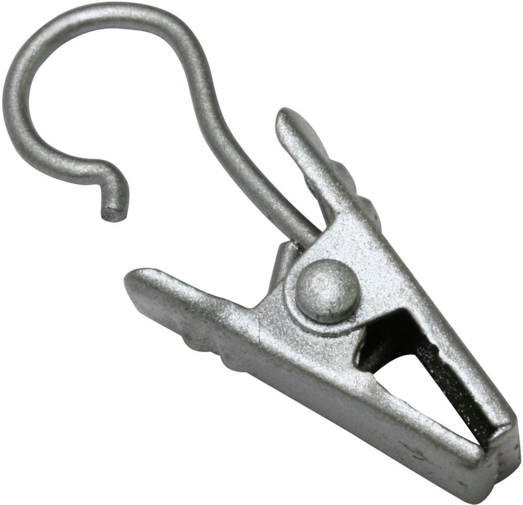 GARDINIA Gardinenhaken Clipshaken mit Klammer Metall, (10-St), Zubehör Vitragestangen/Caféhausstangen Bild 1