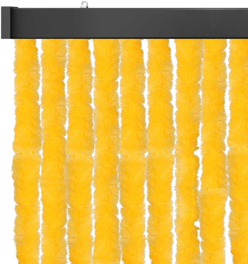 Flauschvorhang 80x185 cm, 80x200 cm, 80x220cm, perfekter Insekten- und Sichtschutz für Ihre Balkon- und Terrassentür, viele Farben Unistreifen gelb-80x200 cm Bild 1