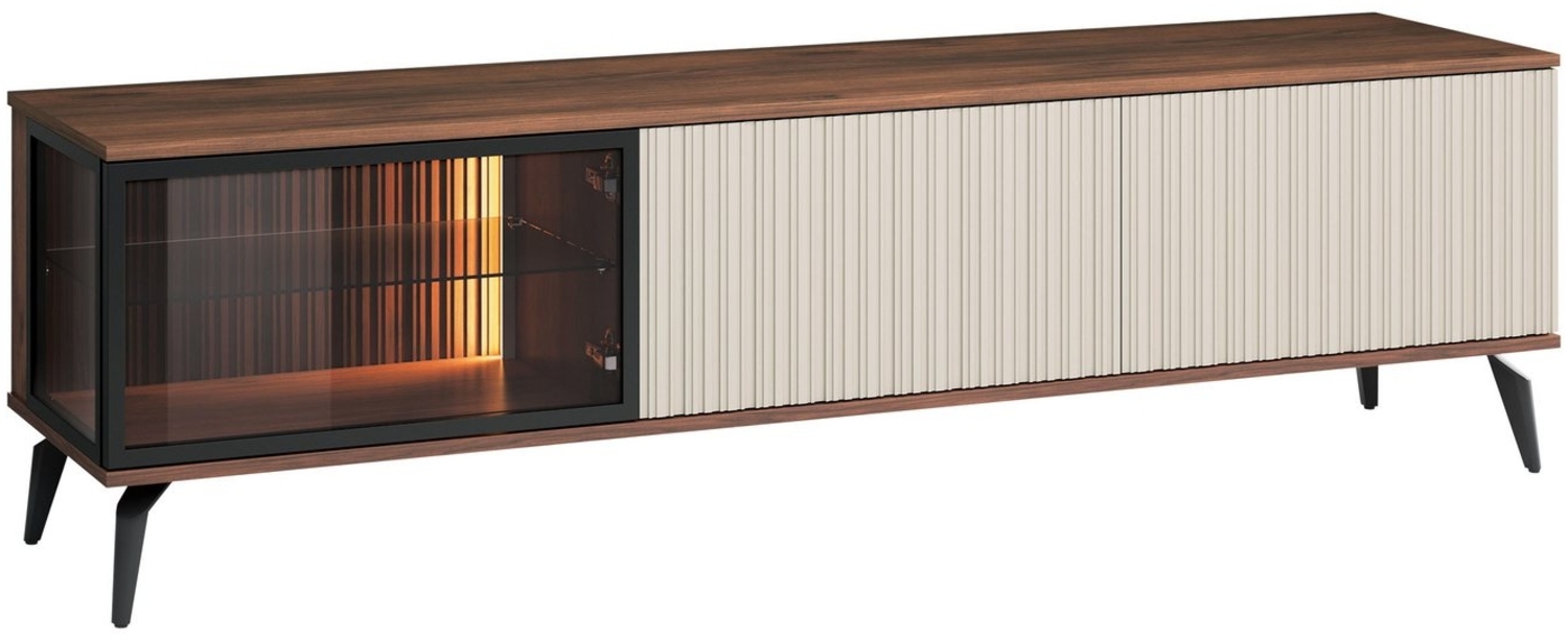 TV-Lowboard Optar 180 mit Drehtür und 2 Klappen (Farbe: Bella Noce / Cashmere) Bild 1