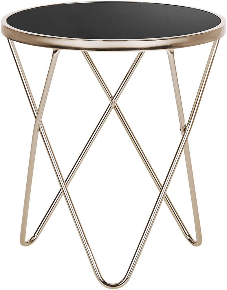 Beliani 'Meridian II' Couchtisch, Glas/Metall, Schwarz, 50 x 55 cm Bild 1