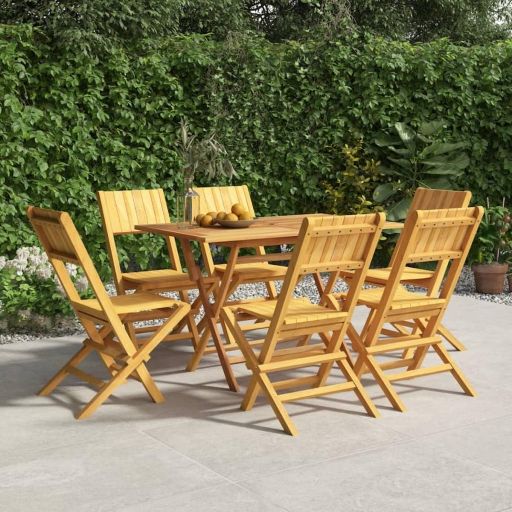 vidaXL Gartenstühle 6 Stk. Klappbar 47x61x90 cm Massivholz Teak 3155059 Bild 1