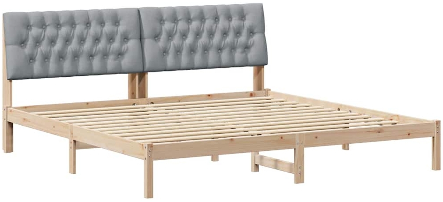 vidaXL Bettgestell mit gepolstertem Kopfteil Braun 200 x 200 cm 3394378 Bild 1