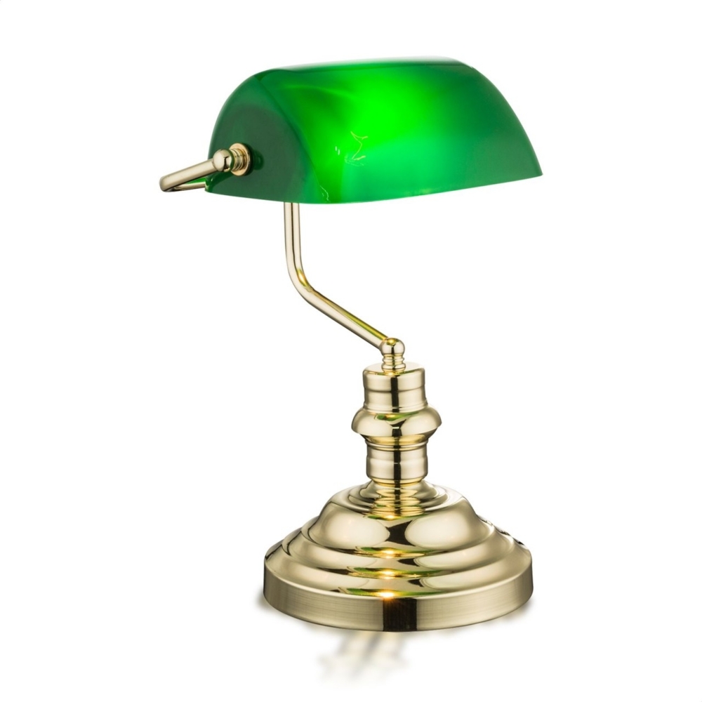 Tischlampe Vintage Tischleuchte Schreibtischlampe retro Banker Lampe grün Bild 1