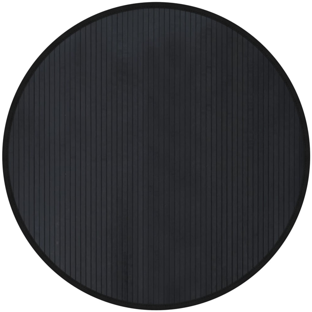 vidaXL Teppich Rund Schwarz 100 cm Bambus 376984 Bild 1