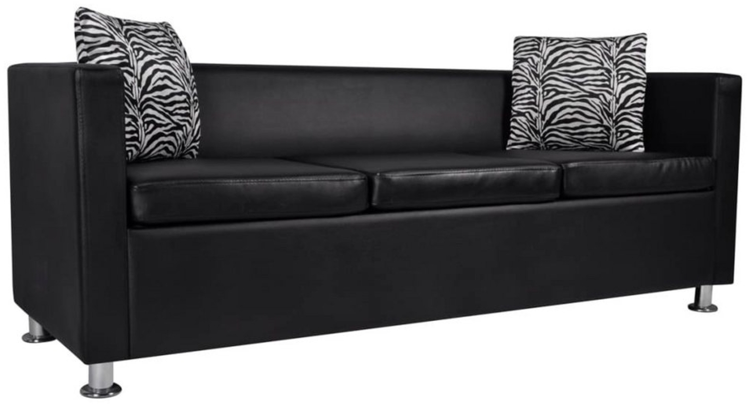 DOTMALL 3-Sitzer Sofa 3-Sitzer Kunstleder Schwarz Bild 1