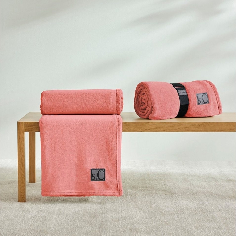 s.Oliver 'Oro' Wohndecke, flauschig, warm & waschbar, Polyester coral, 150x200 cm Bild 1