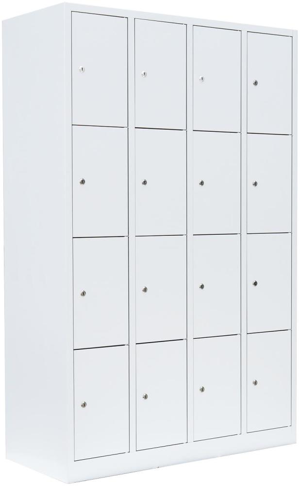 Schließfachschrank Wertfachschrank Fächerschrank Spind Umkleideschrank 16 Fächer-Spint Weiß 520447 Bild 1