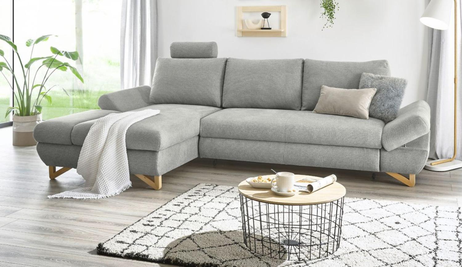 Ecksofa Skalm in grau mit Bettfunktion 284 cm Bild 1