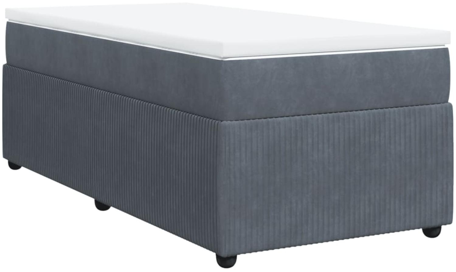 vidaXL Boxspringbett mit Matratze Dunkelgrau 90x190 cm Samt 3285609 Bild 1