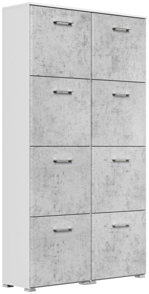 Posseik Schrank Schuhschrank Elite 8 Klappen 32 Paar 105x187 cm Beton Bild 1