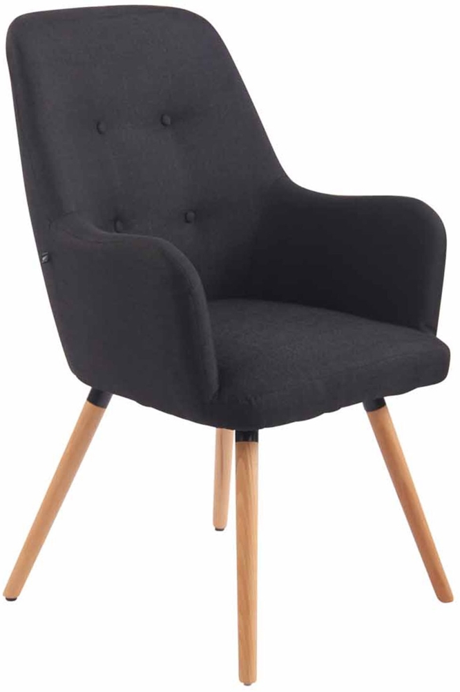 CLP Lounger Aarhus Stoff mit Armlehnen und Gestell aus Buchenholz,schwarz natura Bild 1