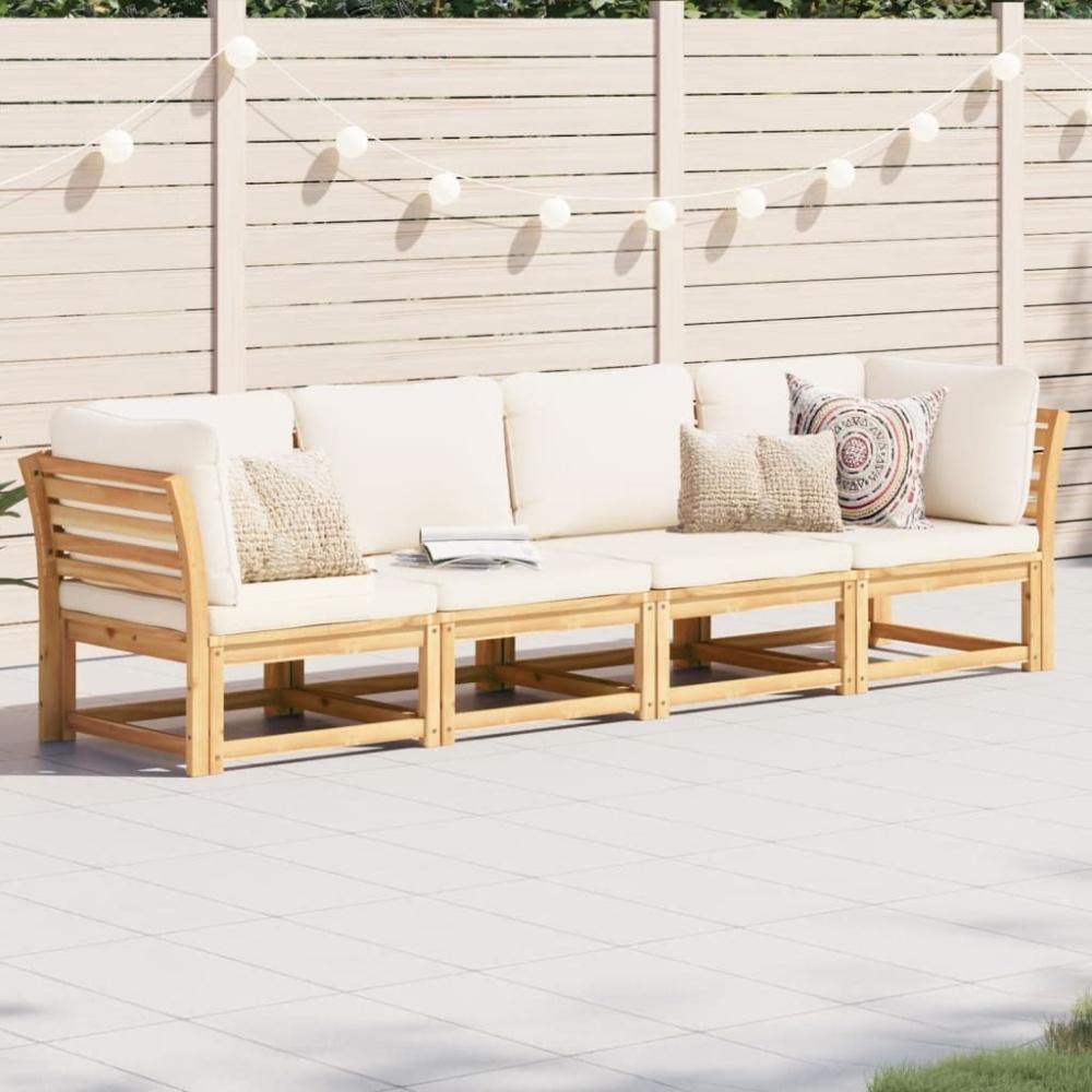 vidaXL 4-tlg. Garten-Lounge-Set mit Kissen Massivholz Akazie 3214292 Bild 1