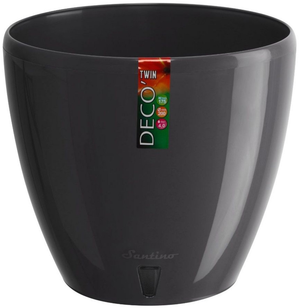 Happy plants Blumentopf Deco Twin - Selbstbewässerungstopf mit Wasserstandsüberwachung, Hochglanzoptik, rund, leichtgewichtig Bild 1