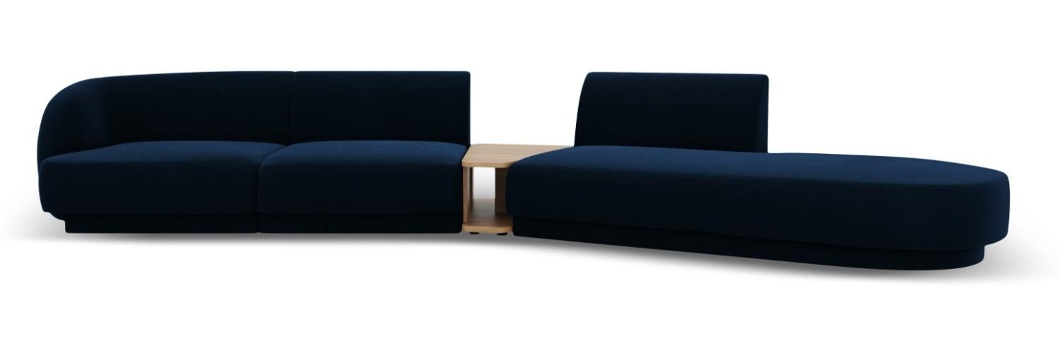 Micadoni Modulares Sofa Miley 4-Sitzer mit 1 Armlehne Rechts Samtstoff Königsblau Bild 1