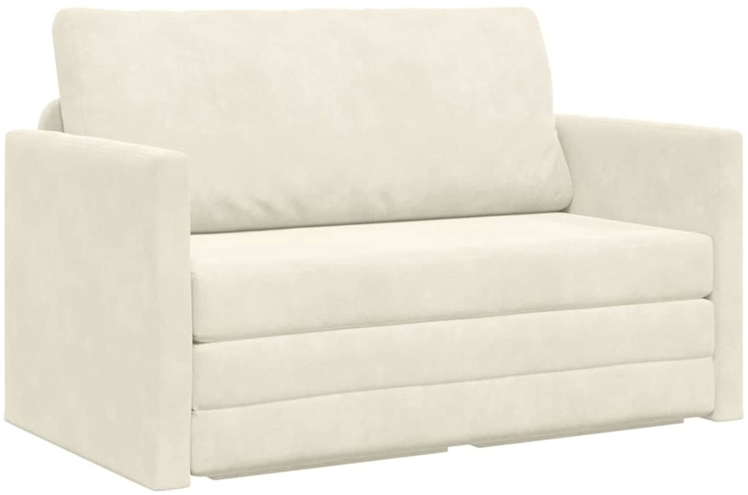 vidaXL Sofa Bett Creme 124 x 204 x 61 cm Samt 4106708 Bild 1