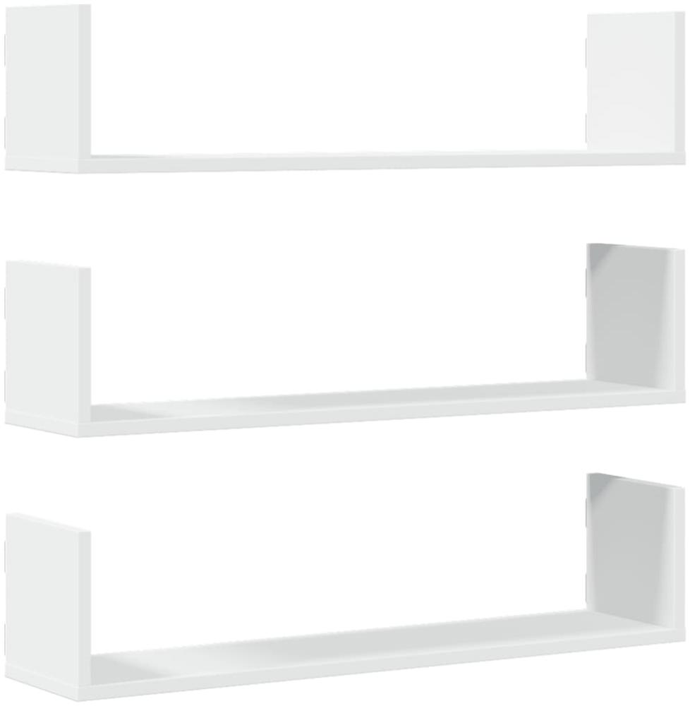 vidaXL Wandregale 3 Stk. Weiß 80x18x18 cm Holzwerkstoff 853290 Bild 1