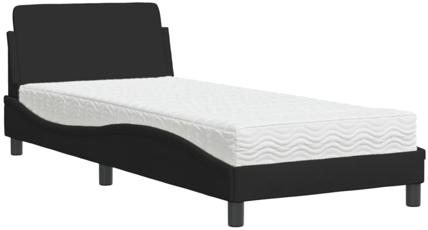vidaXL Bett mit Matratze "Dover" Schwarz 90x190 cm Stoff 3208306 Bild 1