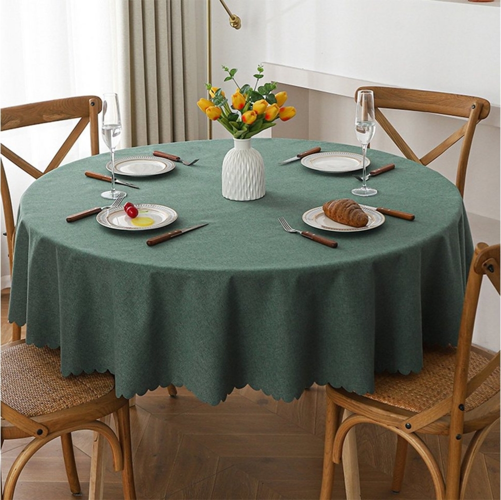 NUODWELL Tischdecke Fleckenbeständige runde Tischdecke, wasserdichte Tischdecke Bild 1