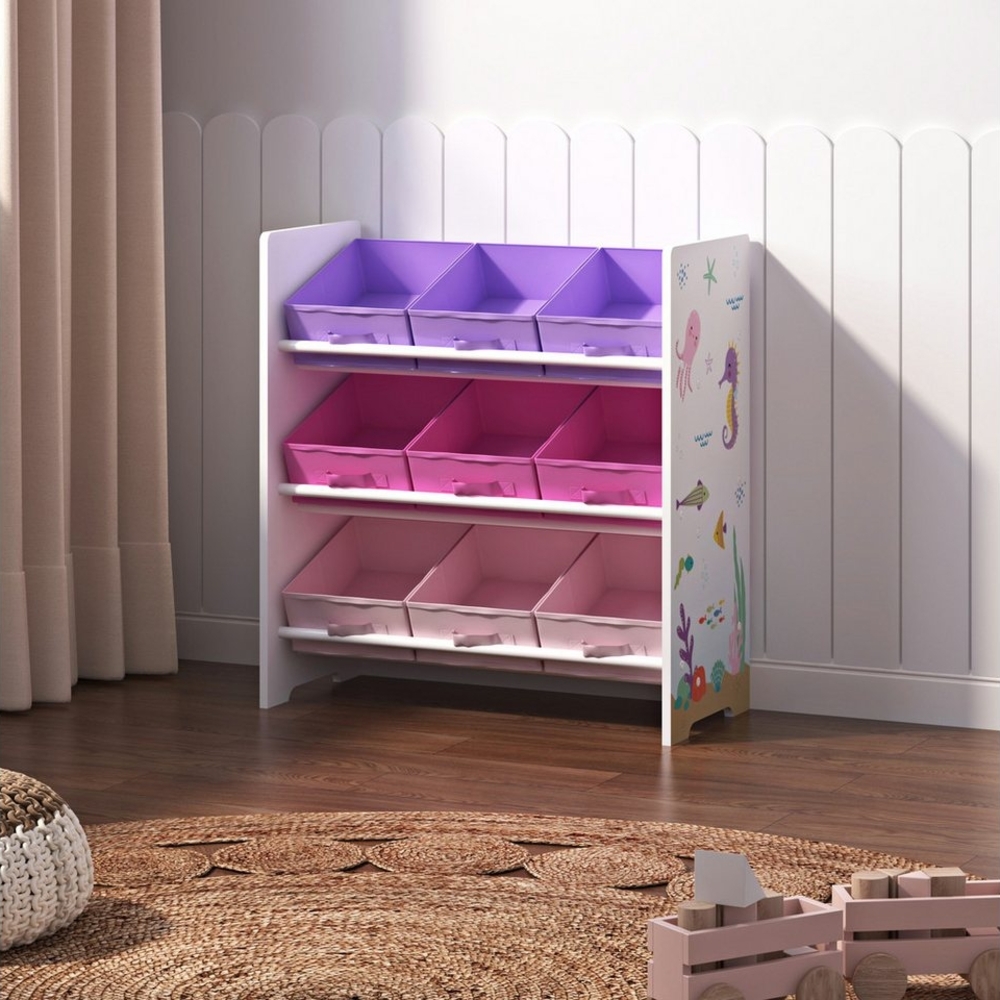 Kinderregal Boiro 60x62x30 cm Ozean-Motiv [en. casa] Bild 1