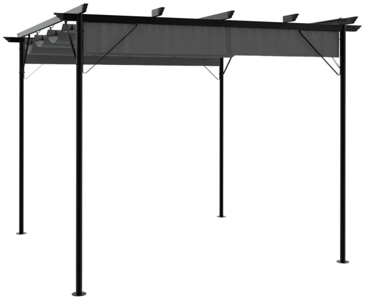 vidaXL Pergola mit Ausziehbarem Dach Anthrazit 3x3 m Stahl 180 g/m² 312226 Bild 1