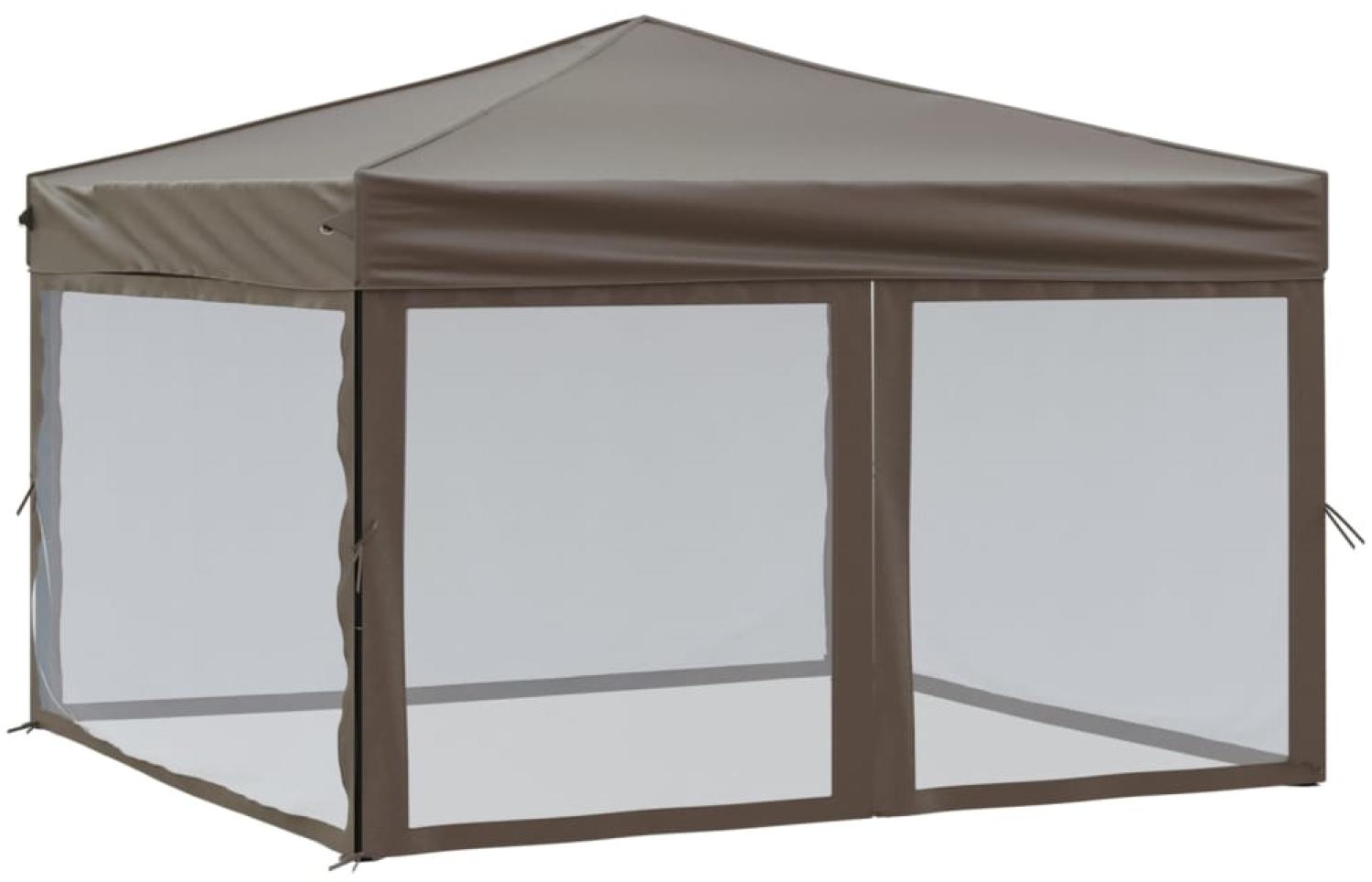 vidaXL Partyzelt Faltbar mit Seitenwänden Taupe 3x3 m 93533 Bild 1