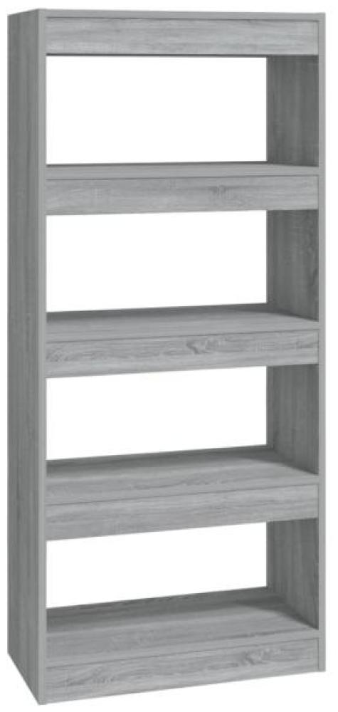 vidaXL Bücherregal/Raumteiler Grau Sonoma 60 x 30 x 135 cm Holzwerkstoff 813606 Bild 1