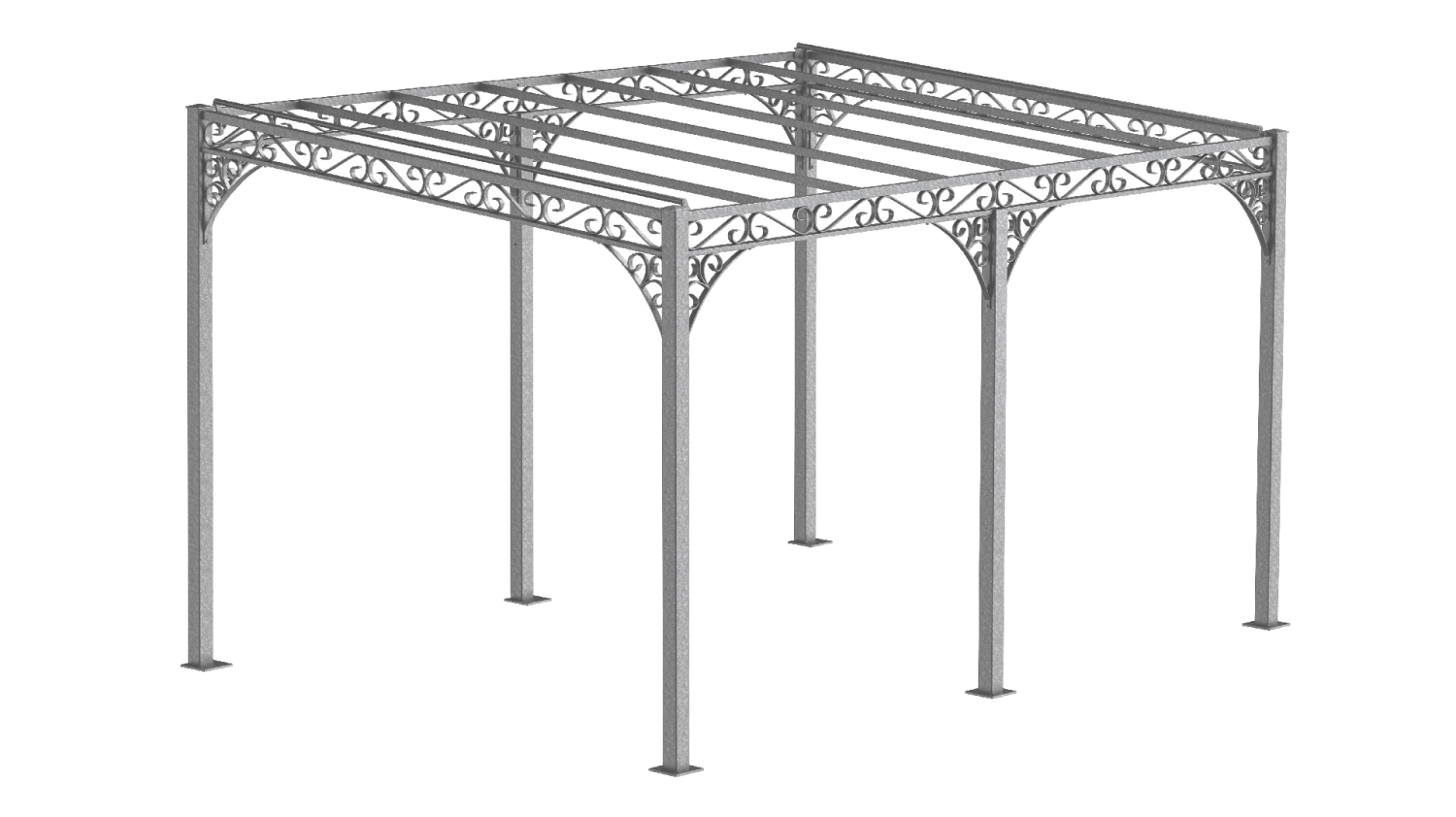 ELEO Pergola freistehend rechteckig Sardegna 4 x 3 m feuerverzinkt Bild 1