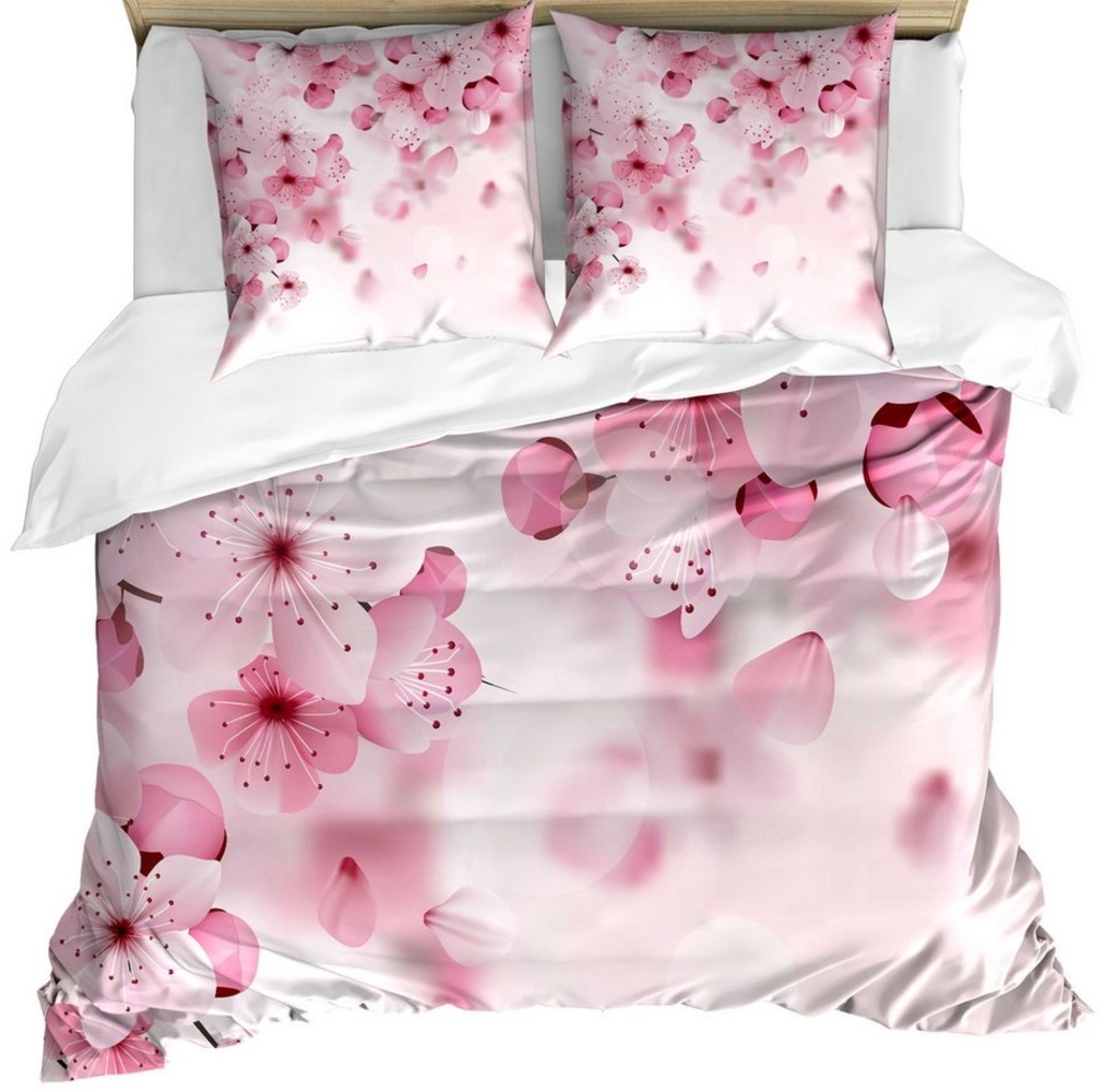 Abakuhaus Bettwäsche Milbensicher Allergiker geeignet mit Kissenbezügen, Microfaser, japanisch Eastern Sakura Blumen Bild 1