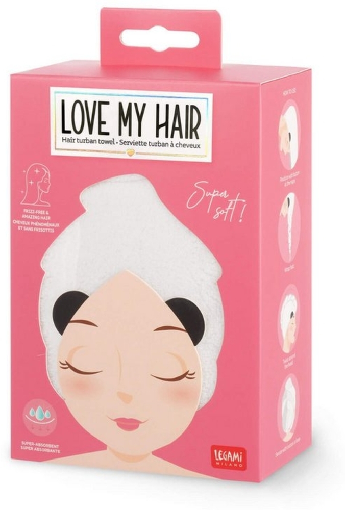 Legami Turban-Handtuch Für Die Haare Love My Hair Panda Bild 1