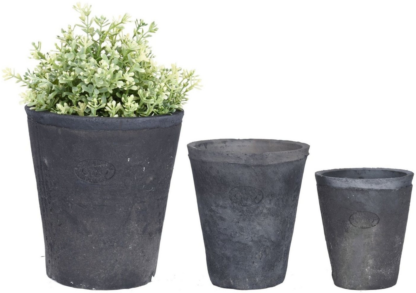 esschert design Blumentopf, Terracotta Blumentopf 3er Set S/M/L grau Bild 1