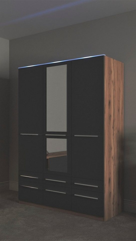 priess Kleiderschrank Schrank Garderobe Wäscheschrank Barcelona in 5 Breiten viel Stauraum, geräumige Schubkästen, mit Spiegel, MADE IN GERMANY Bild 1