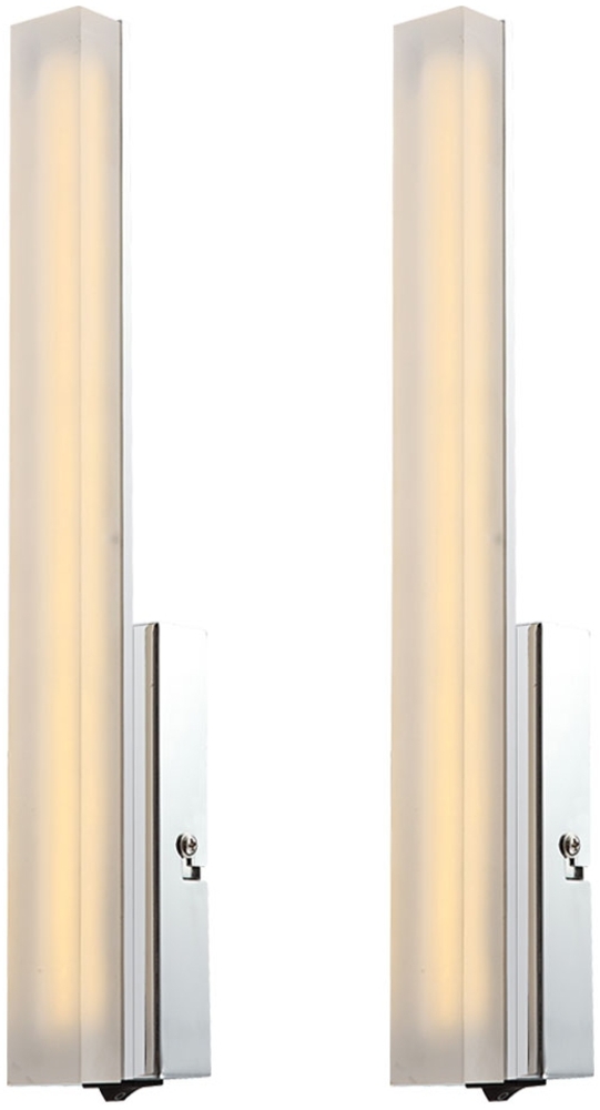 2er Set LED Wandlampen aus Chrom und Acryl PAUL Bild 1