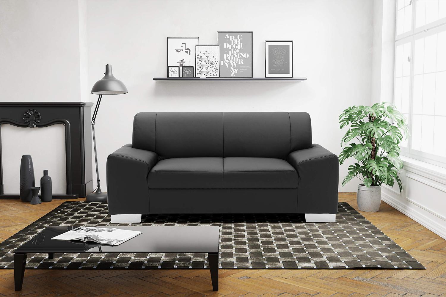 DOMO Collection Sofa Alisson, 2er Couch, 2-Sitzer, 2er Garnitur, 164 x 83 x 75 cm, Polstergarnitur in schwarz Bild 1