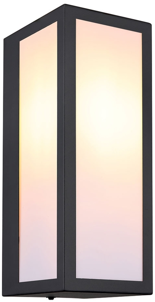 Außen Wandleuchte, Metall schwarz, opal H 32 cm Bild 1