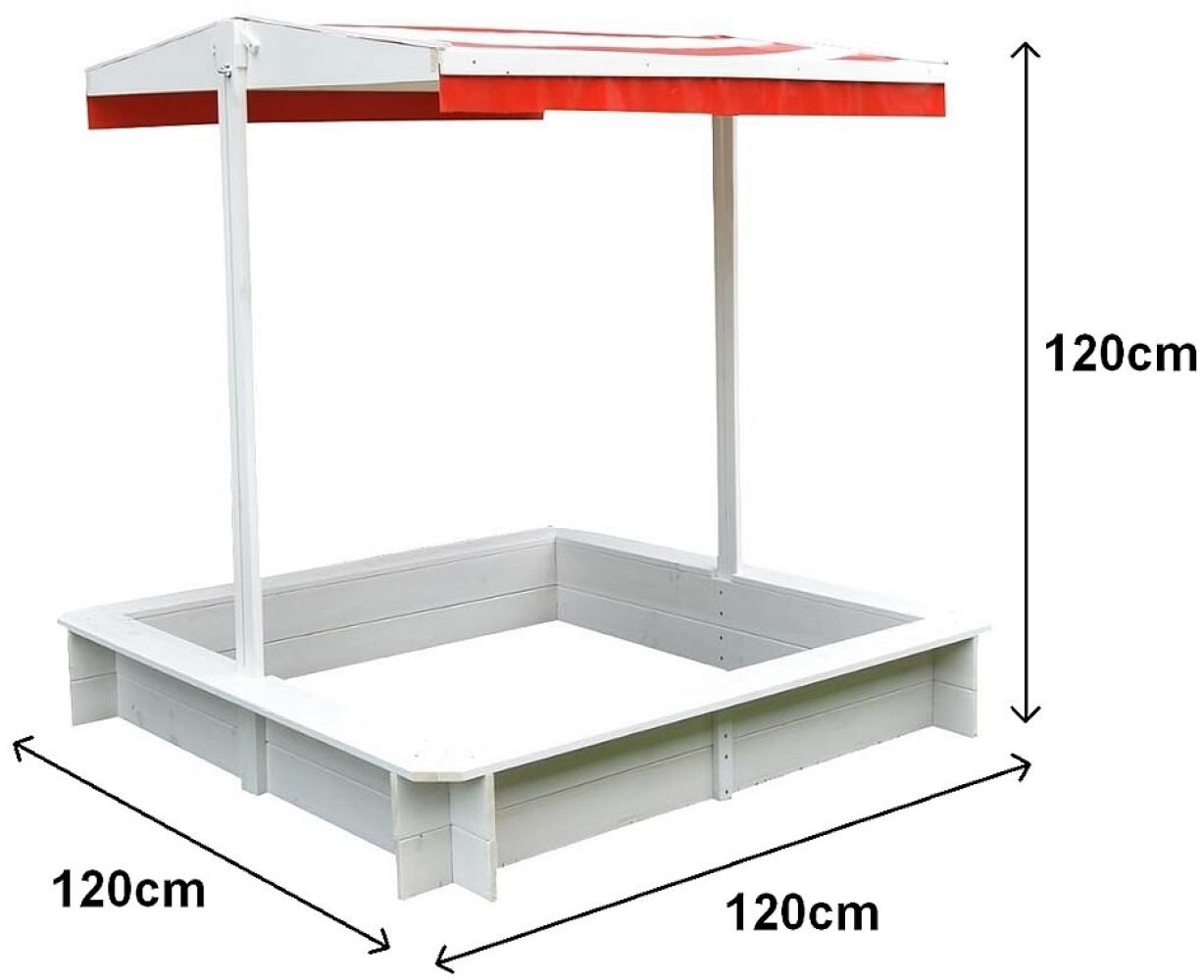 Sandkasten Blau Buddelkiste Holz Box Dachabdeckung Kinderspielhaus Sonnenschutz Bild 1