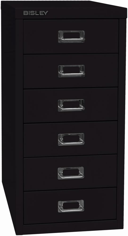 Bisley MultiDrawer™, 29er Serie, DIN A4, 6 Schubladen, Farbe schwarz Bild 1