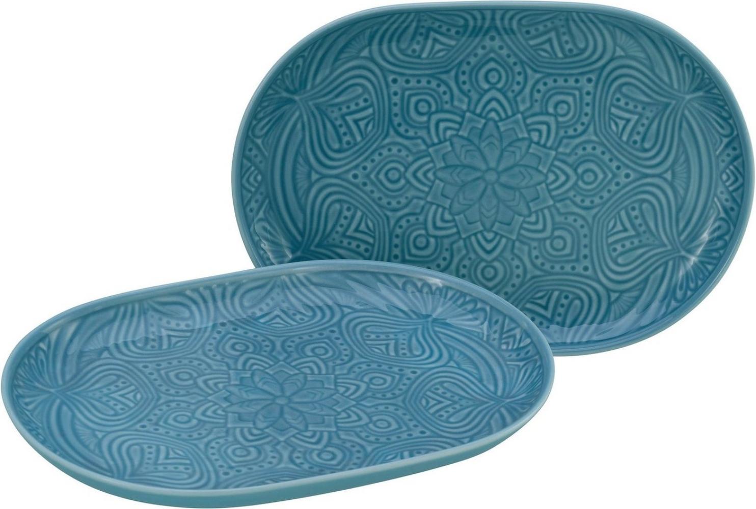 CreaTable 21625 Orient Mandala Platten Set, aquamarine, 2-teilig (1 Set) Bild 1