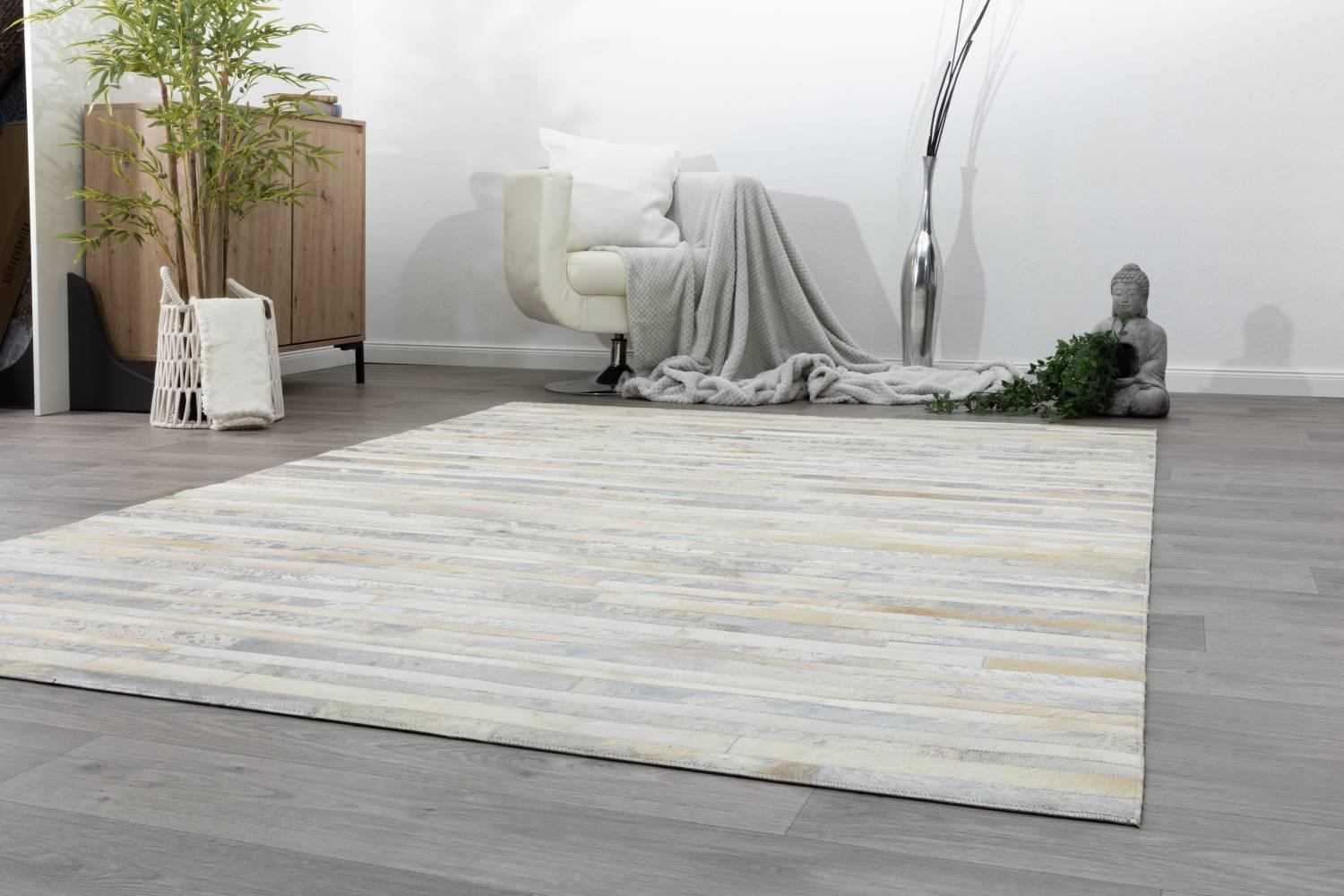 Kurzflor Teppich Grosio Trend, Farbe: Beige Grau, Größe: 170x240 cm Bild 1