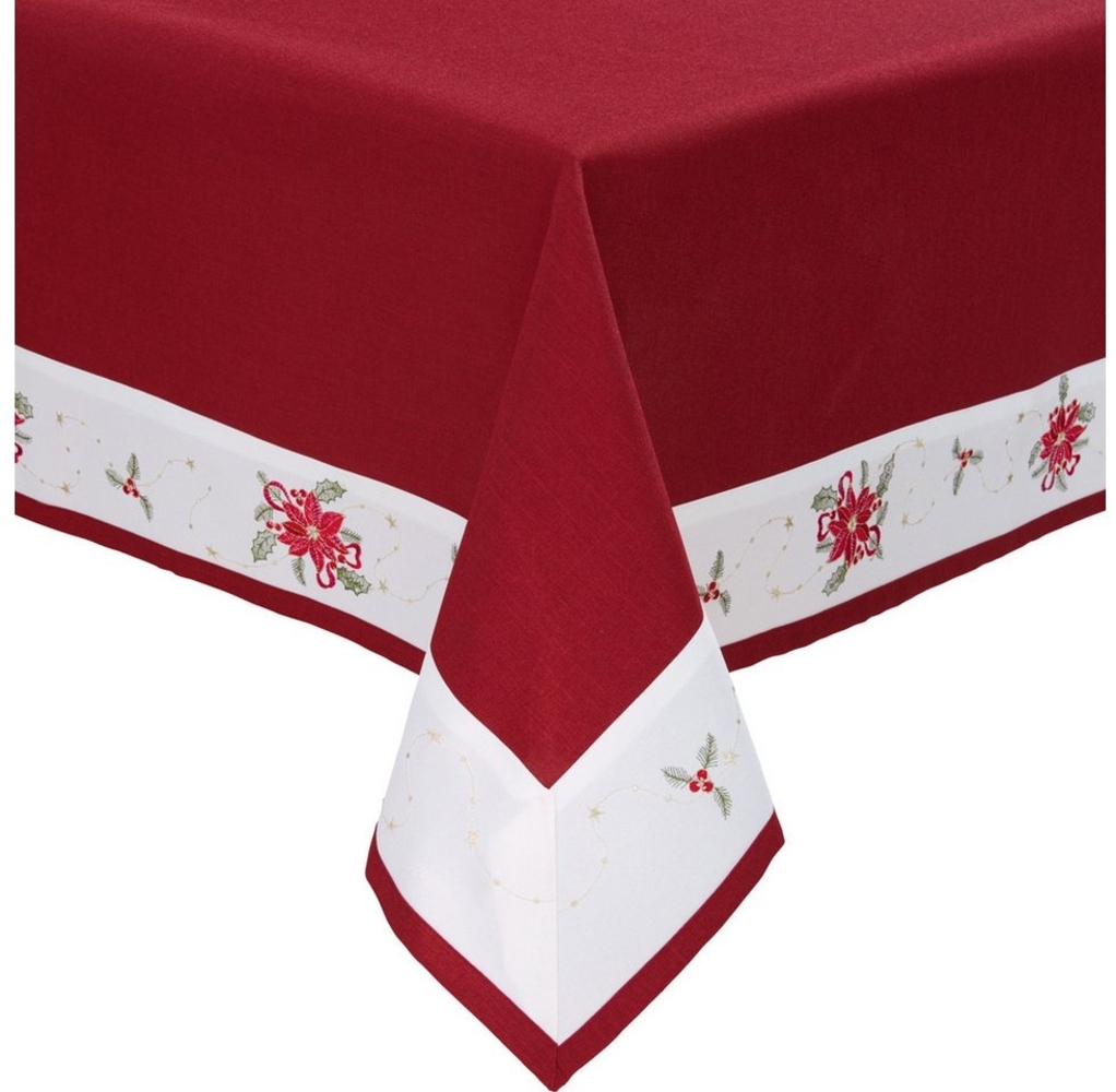 Erwin Müller Tischdecke Tischdecke "Weihnachtsstern", Leinen-Optik Blumen Bild 1