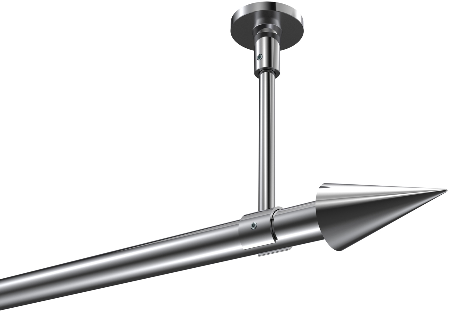 Gardinenstangen-Set Sonette Savio 420 cm (geteilt in 3 x 140 cm), 1-läufig, 20 mm Ø Chrom Bild 1