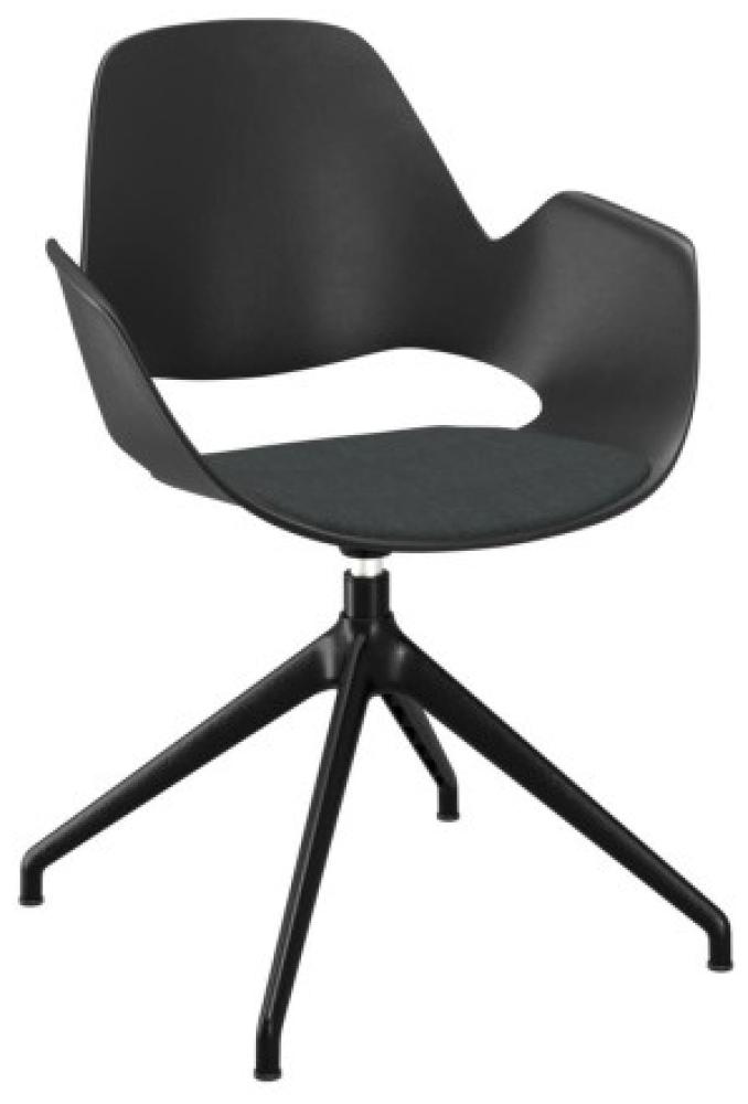 Schreibtischstuhl FALK Aluminium schwarz anthrazit Bild 1