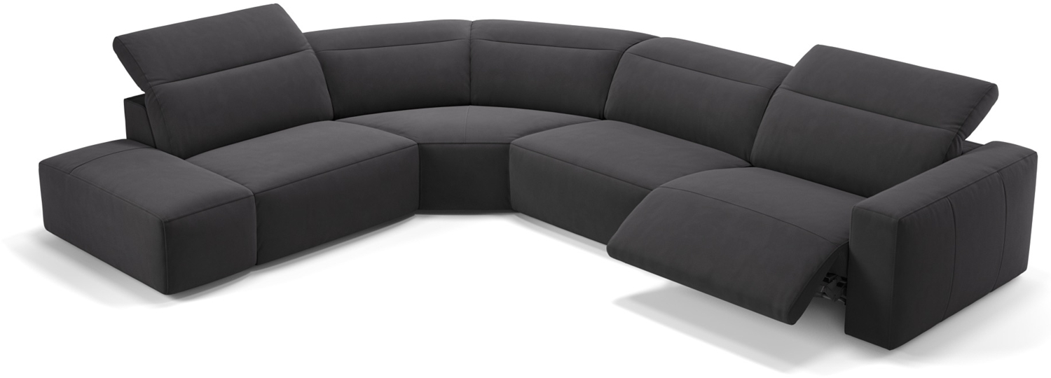 Sofanella Wohnlandschaft LENOLA Stoffgarnitur Sofalandschaft Ecksofa in Schwarz S: 302 Breite x 109 Tiefe Bild 1